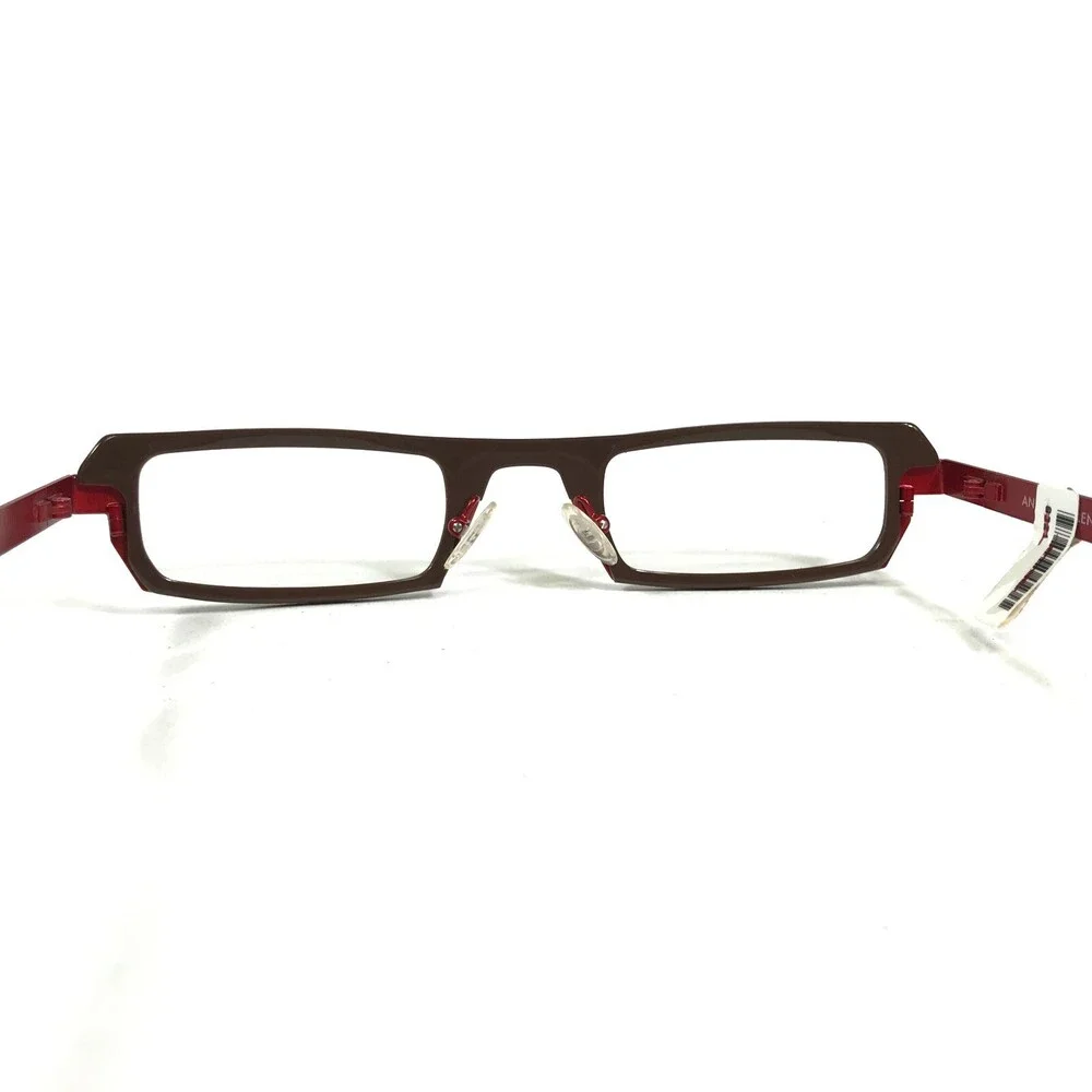 Anne et Valentin Eyeglasses Frames LED U 116 Brown Red Rectangular 45-25-135